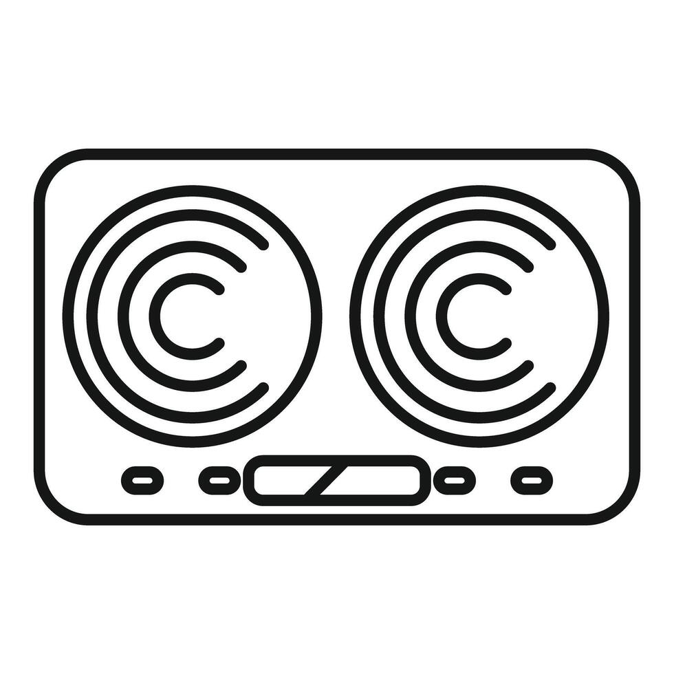 Modern double induction stove top view simple design vector