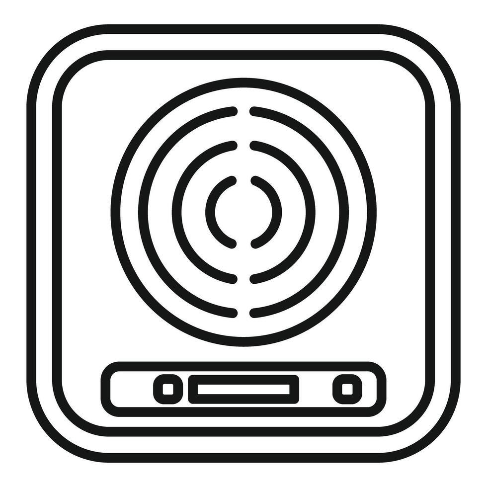 Modern induction cooker panel with touch control buttons showing heating zones vector