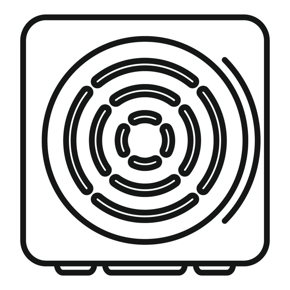 Induction cooker top view with concentric circular pattern icon outline vector