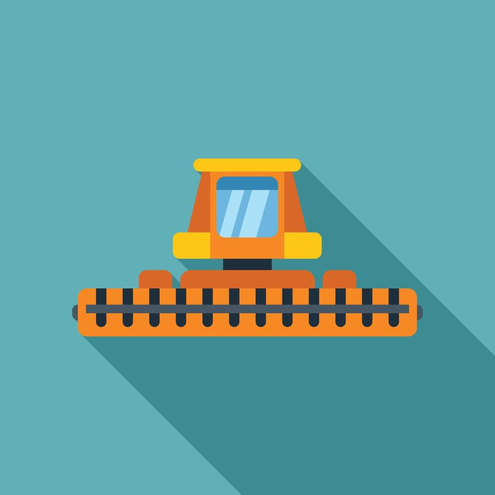 Combine harvester harvesting wheat in field agriculture icon vector