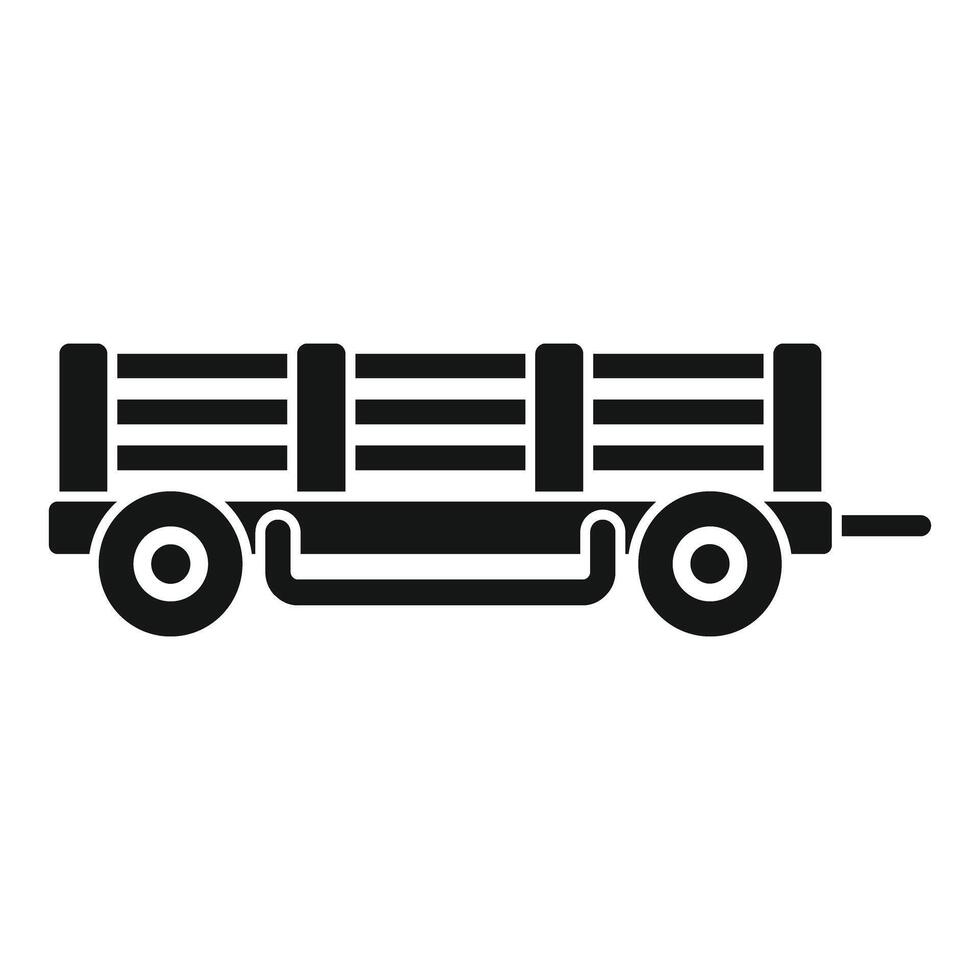 Empty farm trailer standing for harvesting work in countryside vector