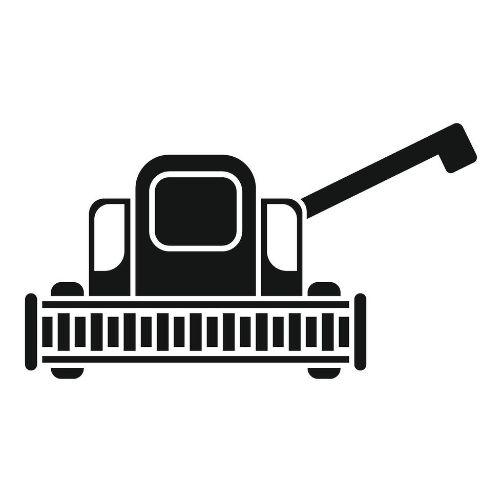Combine harvester harvesting grain on field icon, simple style vector