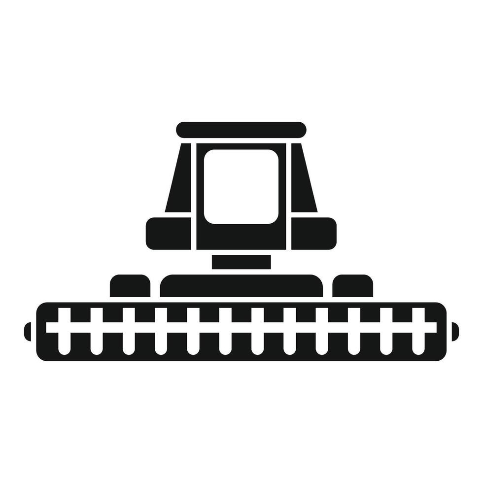 Combine harvester harvesting wheat in field icon, simple style vector