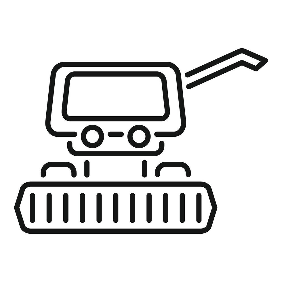 Smart farm combine harvester is harvesting wheat on the field vector