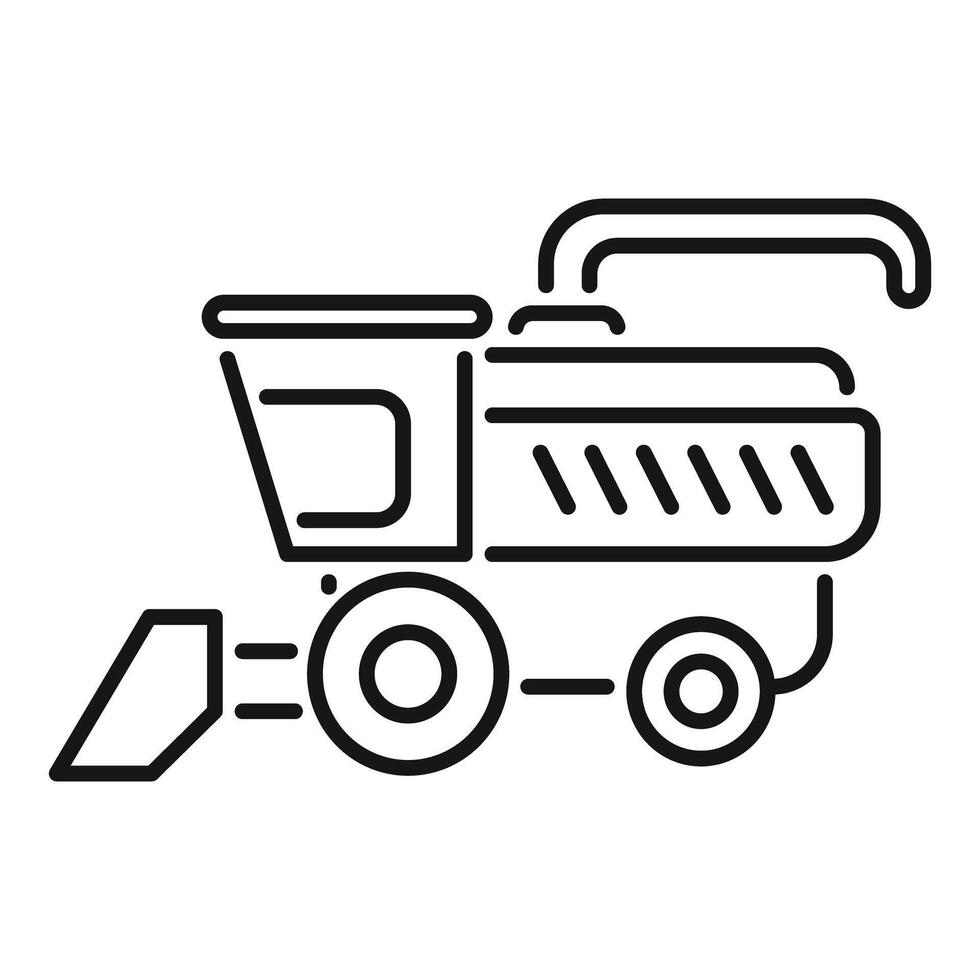 Combine harvester harvesting wheat grain crop farm icon vector