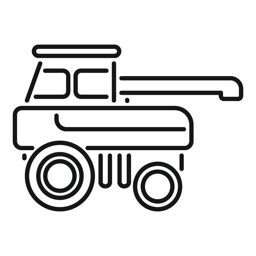 Agricultural machine harvesting crop icon showing farming and agriculture vector
