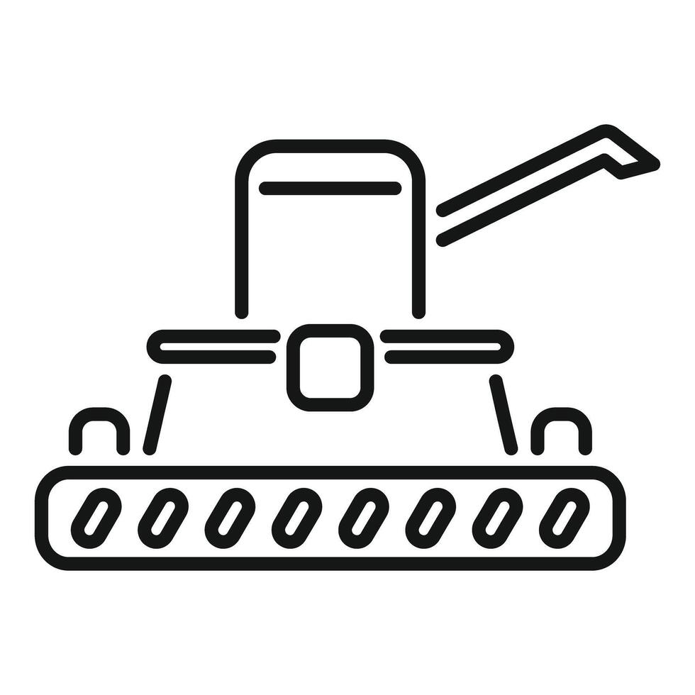 Combine harvester harvesting wheat in the field icon vector
