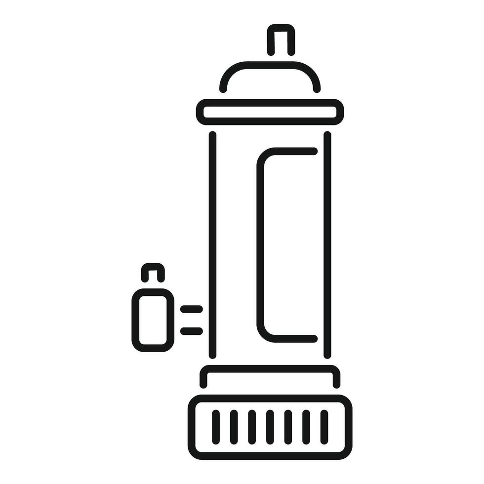 Spray can refilling with paint thinner line icon vector