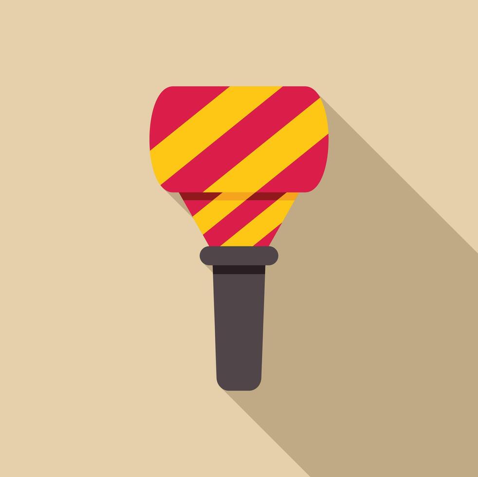 Red and yellow striped traffic wand being held up vector