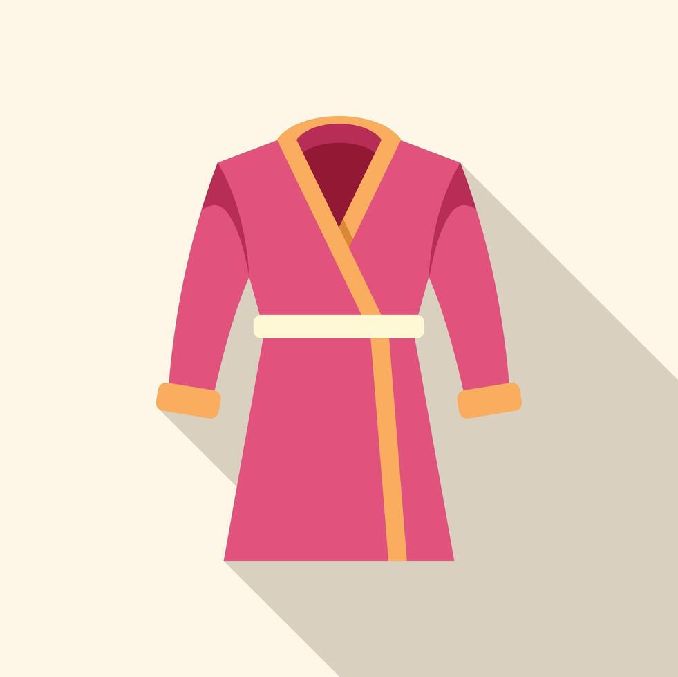 Pink bathrobe hanging on wall, showing concept of relaxation vector