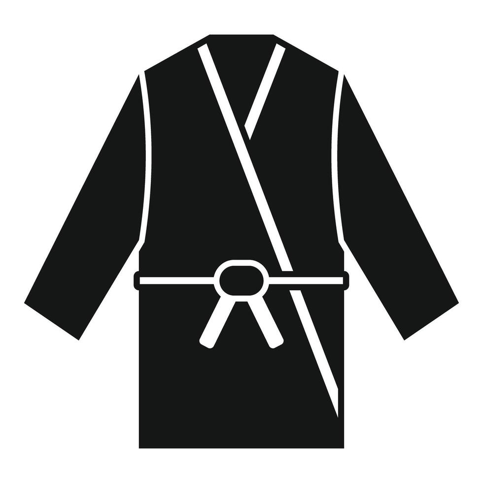 Black kimono with white belt showing martial arts uniform vector