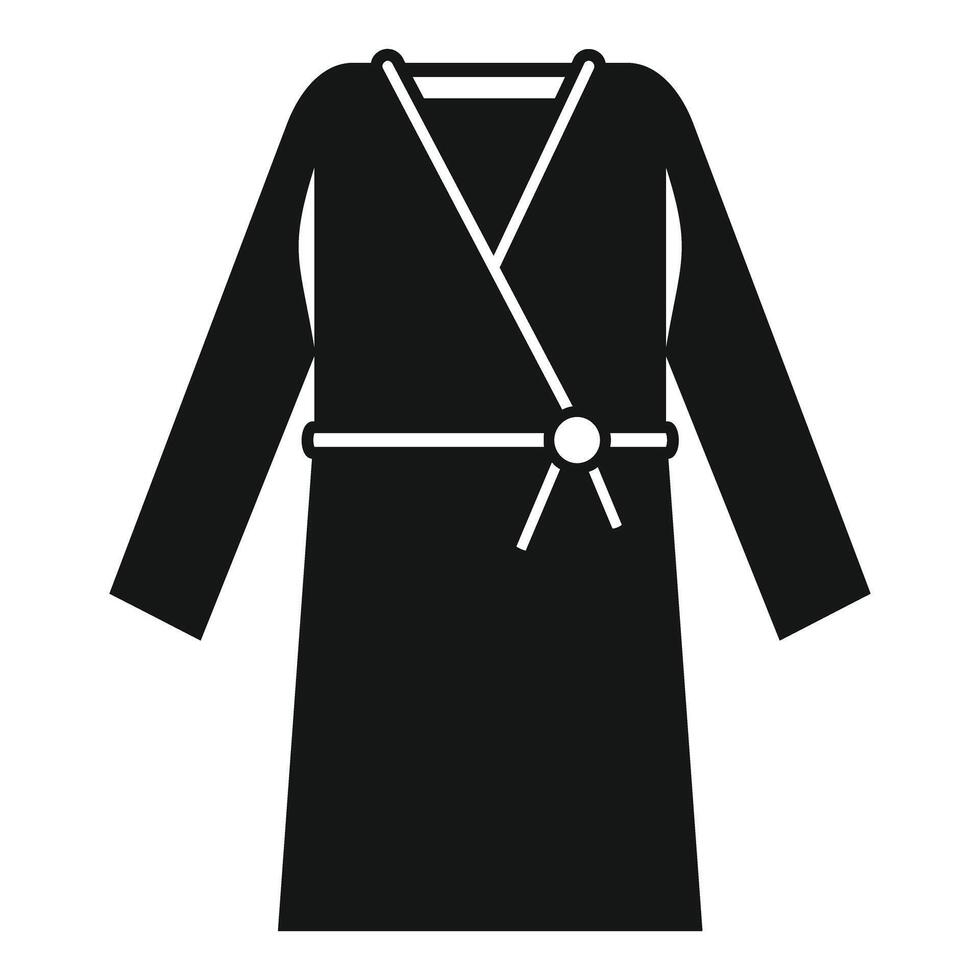 Black bathrobe icon, simple style vector
