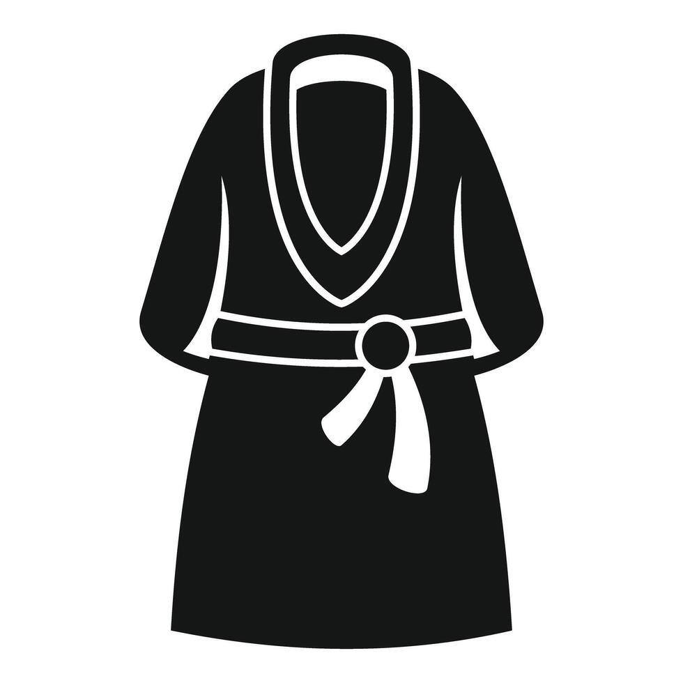 Black bathrobe icon representing getting ready in hotel room vector