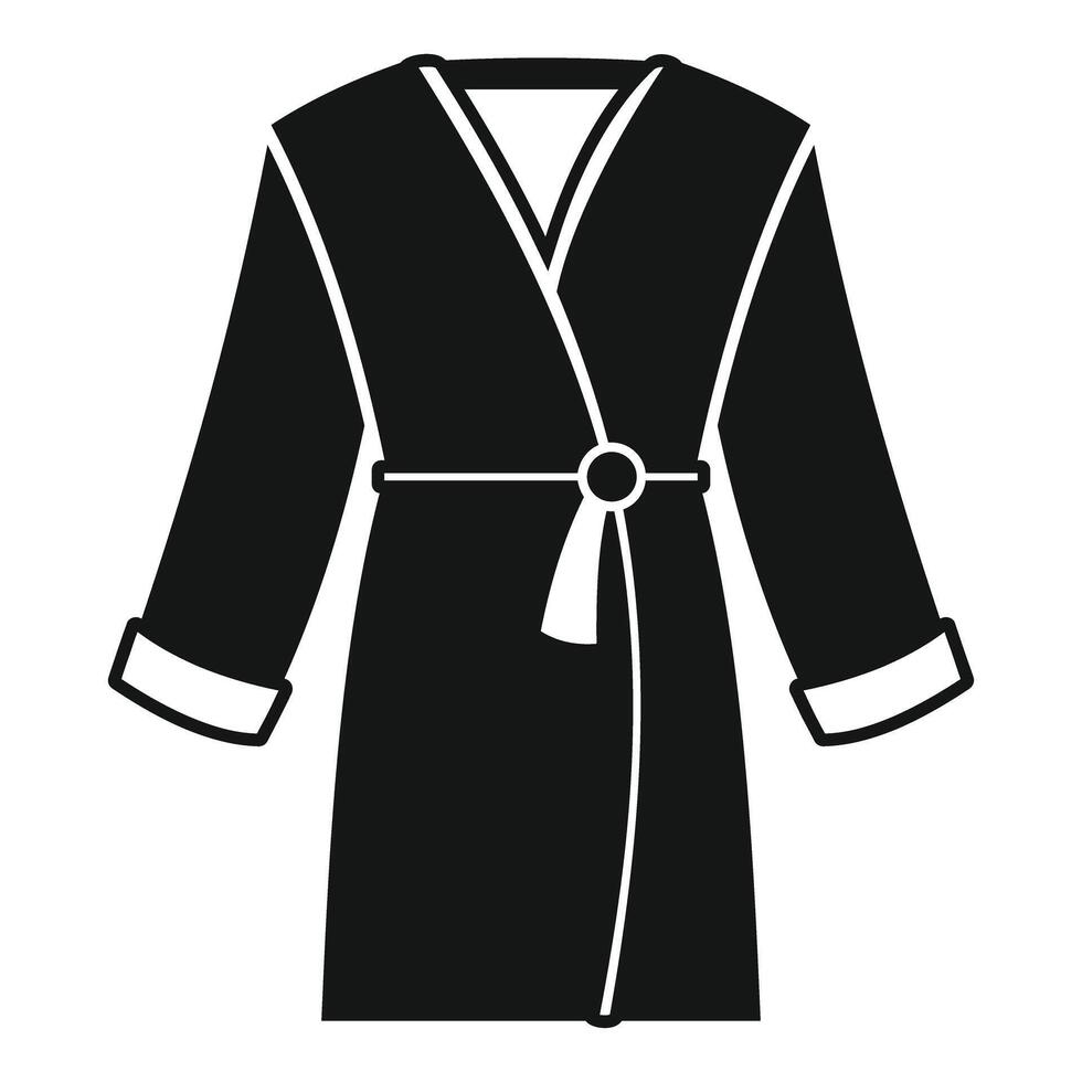 Black bathrobe with belt is folded on a white background vector