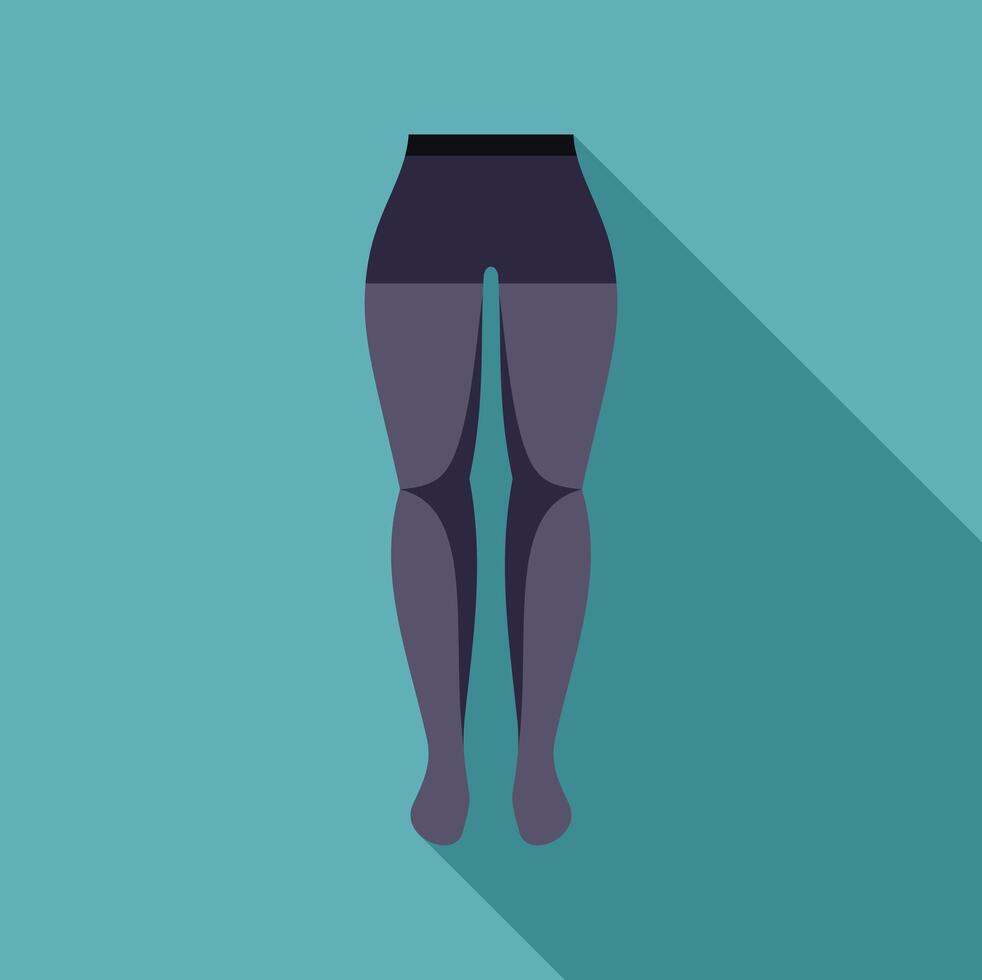 Woman legs wearing tights flat design fashion icon with long shadow vector