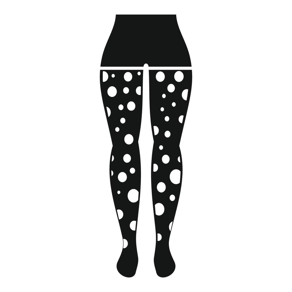 Woman wearing polka dot tights icon simple style vector