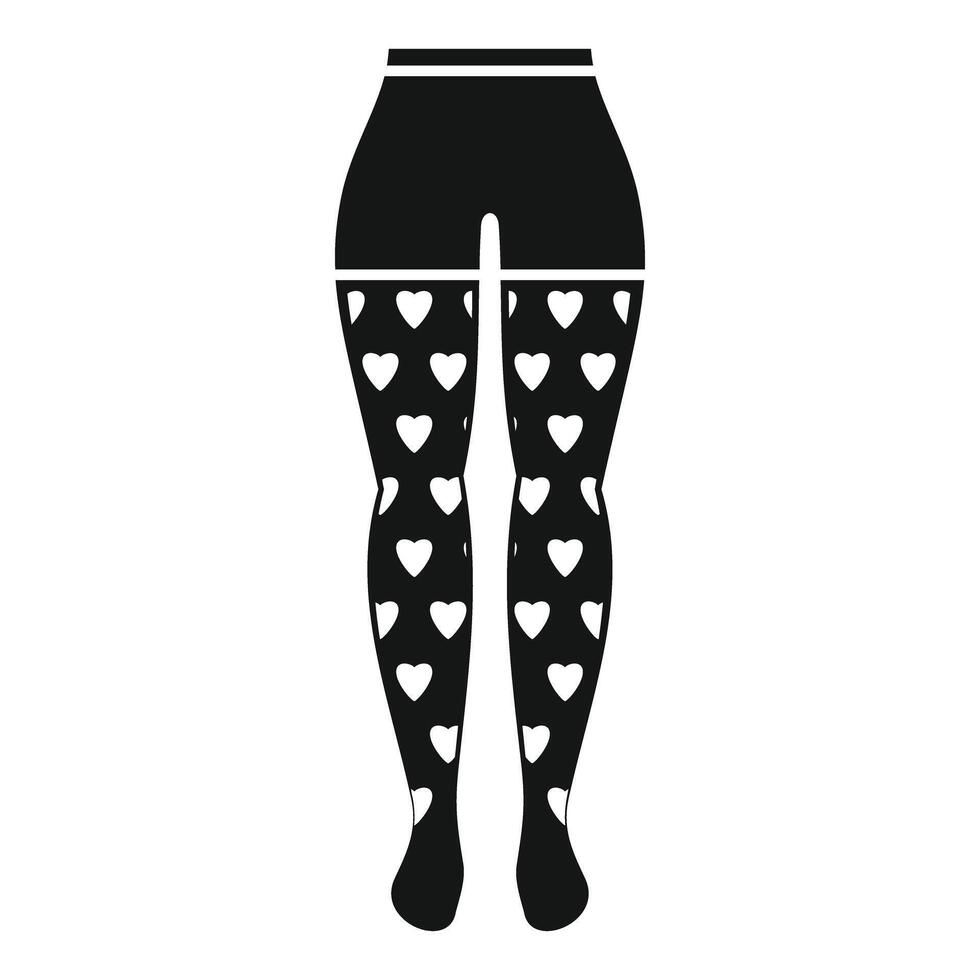 Woman legs wearing tights with hearts simple style vector