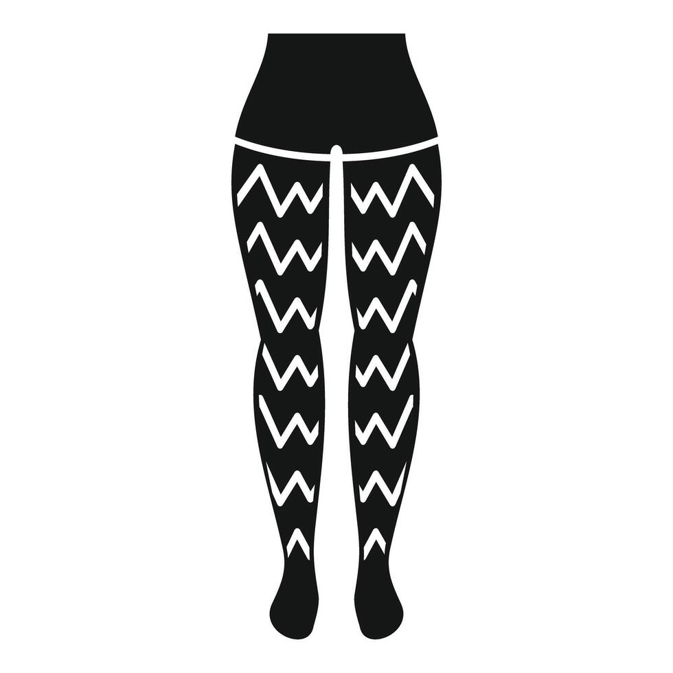 Woman legs wearing tights with zigzag pattern icon vector