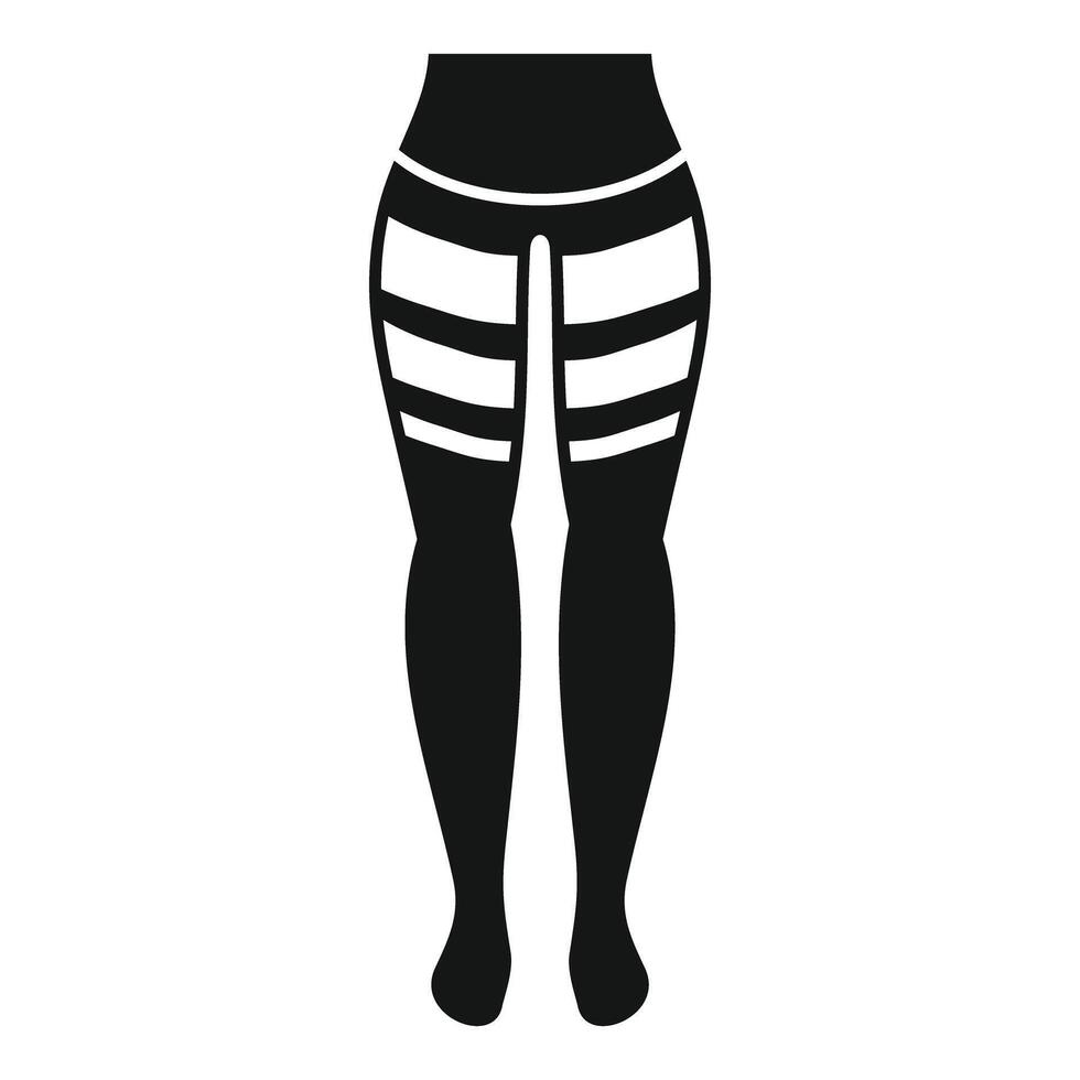 Woman wearing compression stockings for varicose veins vector
