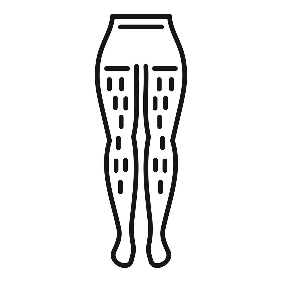 Woman legs with cellulite wearing tights icon outline vector