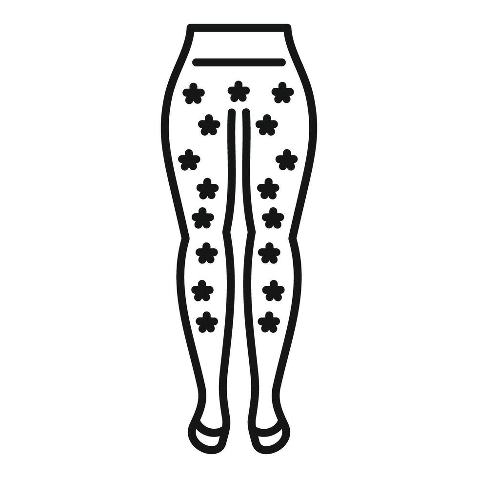 Woman tights with flower pattern icon thin line vector illustration
