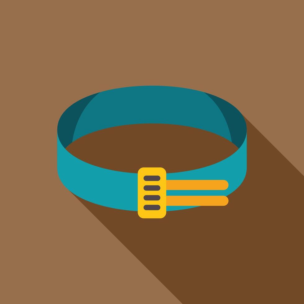 Blue belt with golden buckle on brown background vector