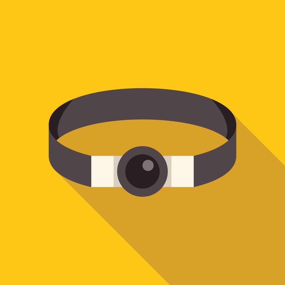 Black headlamp for working or exploring in the dark vector