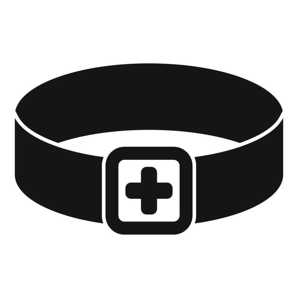 Medical bracelet showing plus sign for emergency services vector