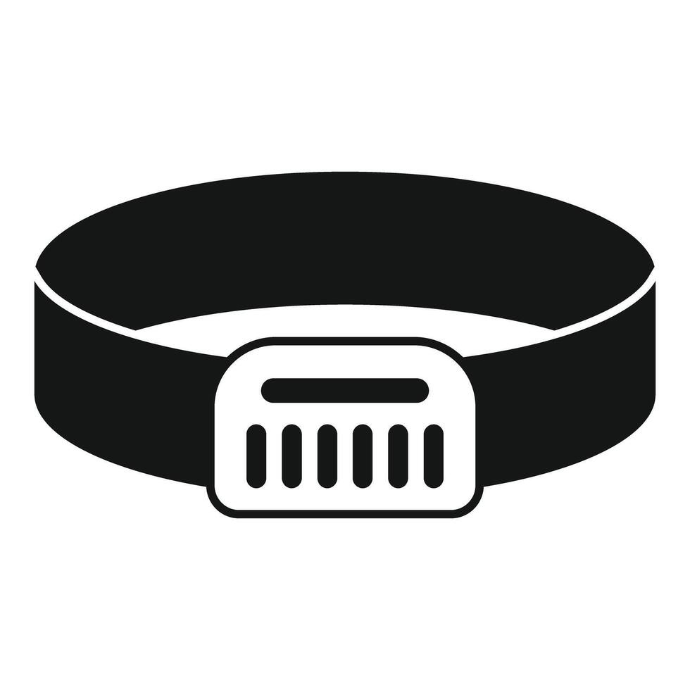 Electronic anti barking collar icon showing device for training dogs vector
