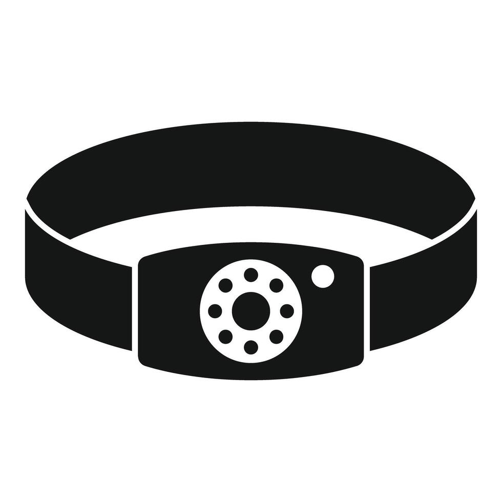 Headlamp showing the way while camping at night vector