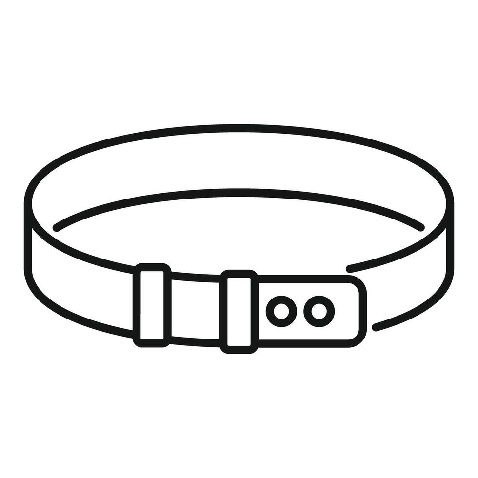 Simple black and white line drawing of leather belt with buckle vector