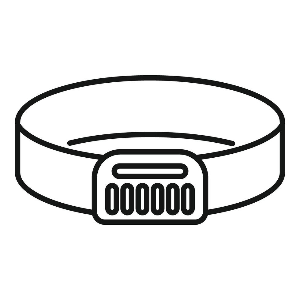 Electronic dog training collar with display showing number zero icon outline vector
