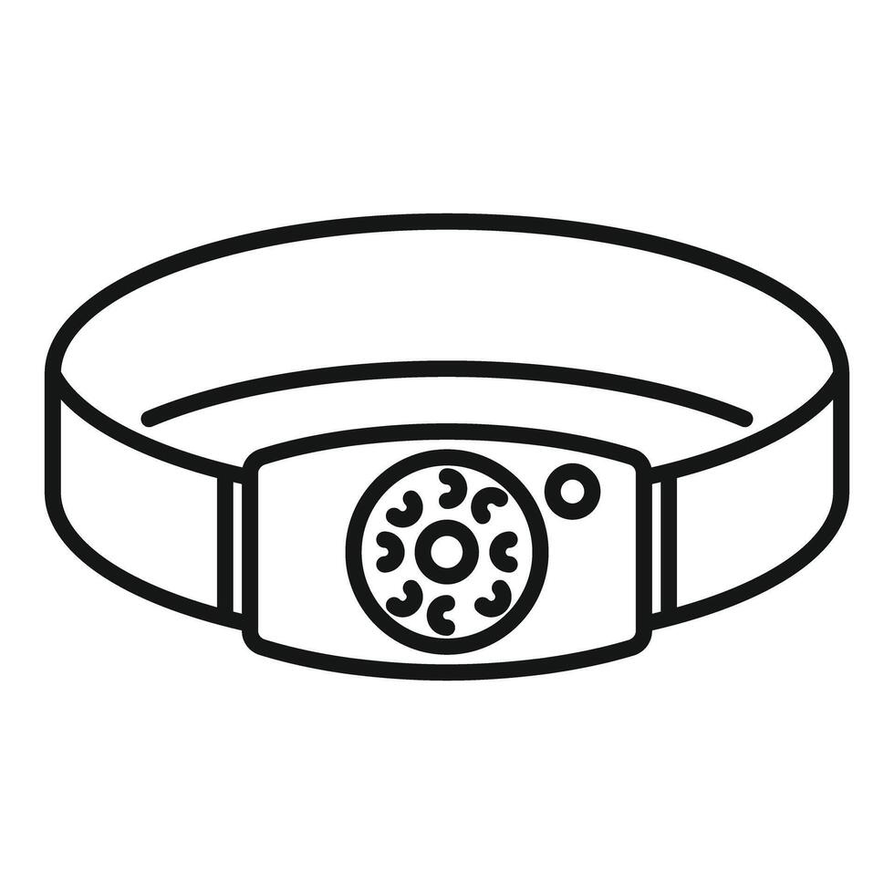 Elastic headlamp with circular led light for outdoor activities vector