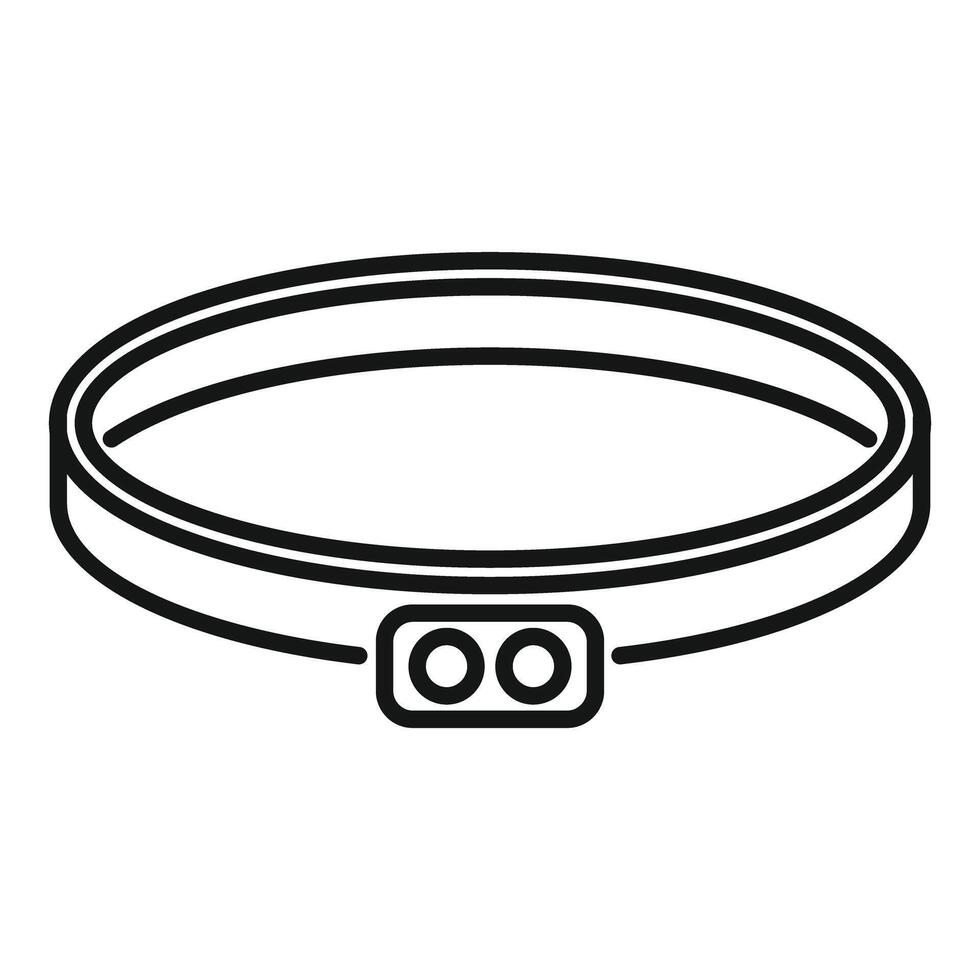 Headlamp flashlight for outdoor activity showing light beam vector