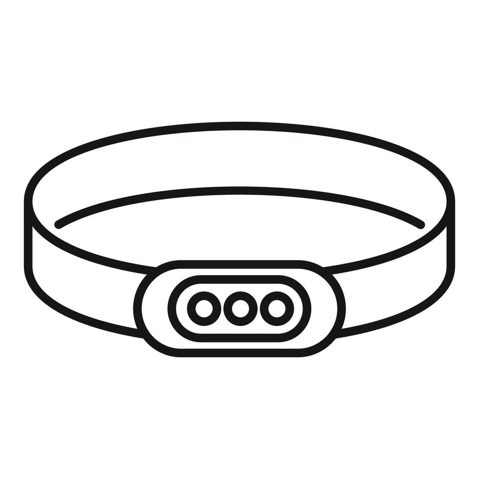 Headlamp flashlight for hiking camping or repairing icon outline style vector