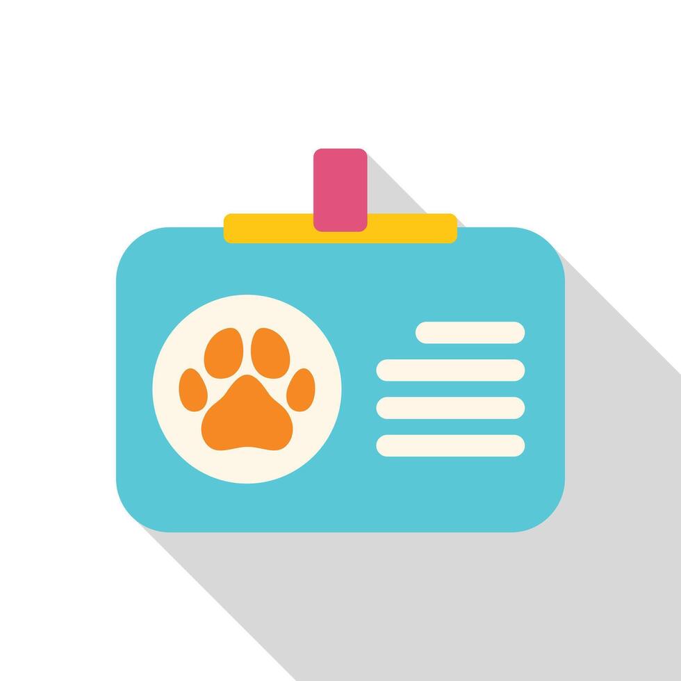 Veterinary or pet shop staff id card with paw print showing vector