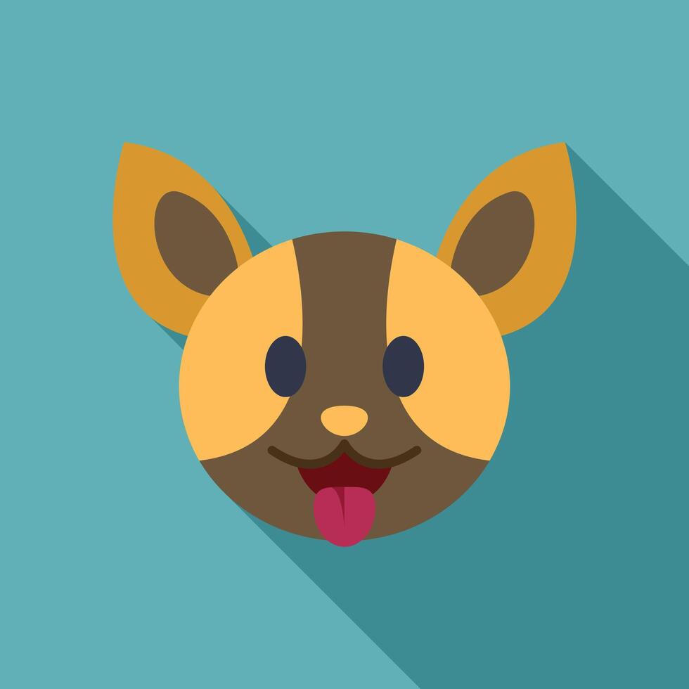 Cute dog sticking out tongue is smiling on blue background vector