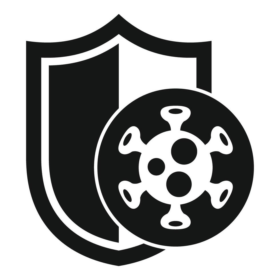 Immune system protecting from virus with shield icon vector