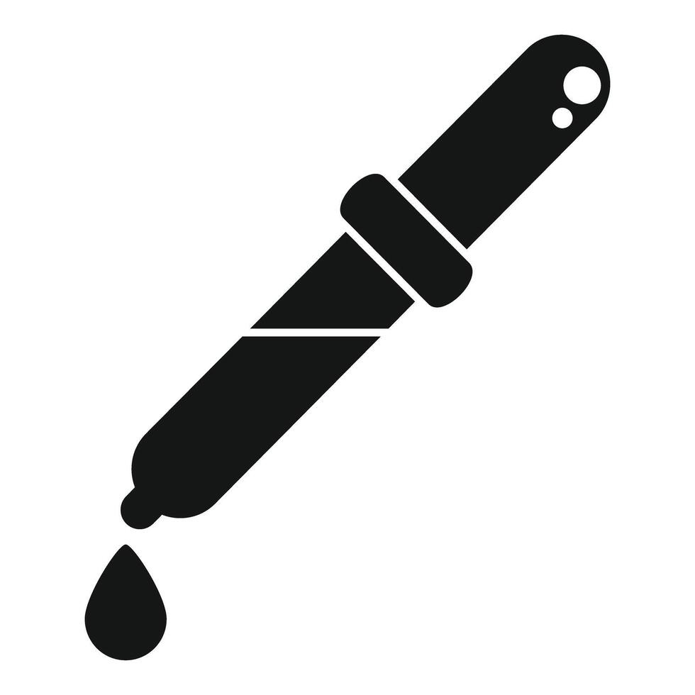 Chemical dropper dripping liquid icon simple style vector