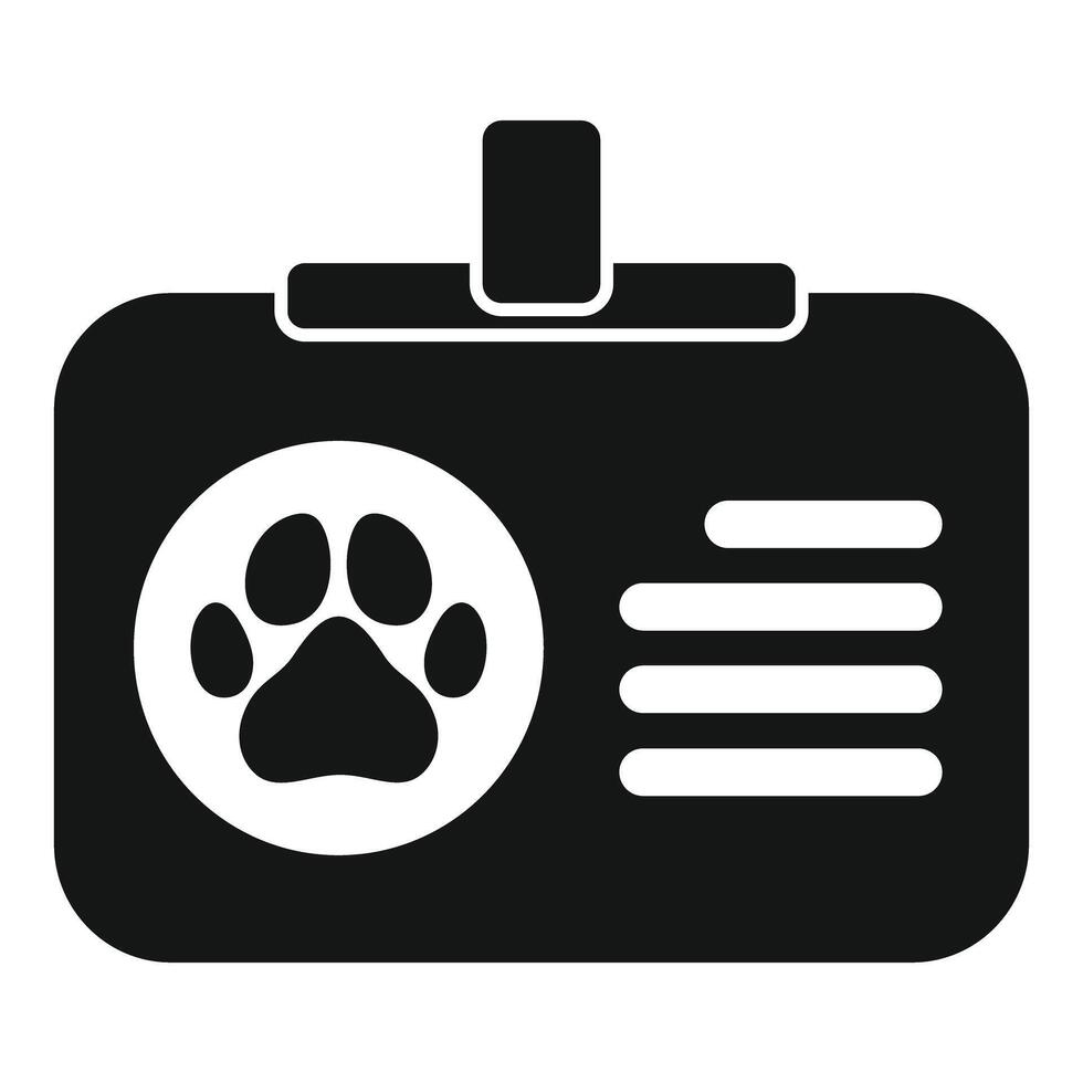 Dog id card tag with paw print showing owner information vector