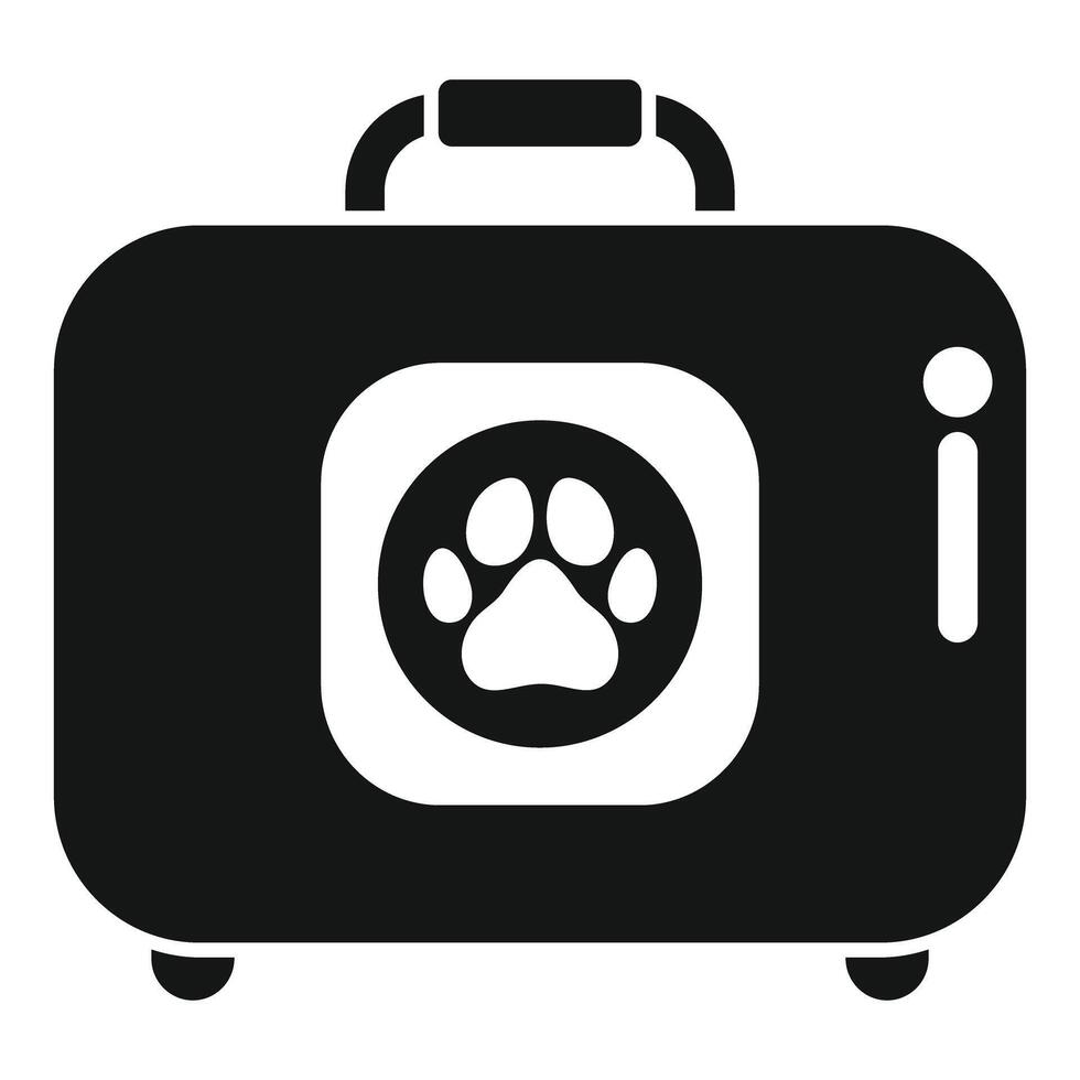 Veterinary carrying case showing paw print icon vector