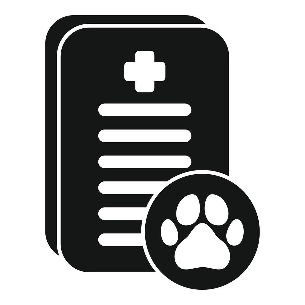 Animal medical history with paw print icon showing pet healthcare vector