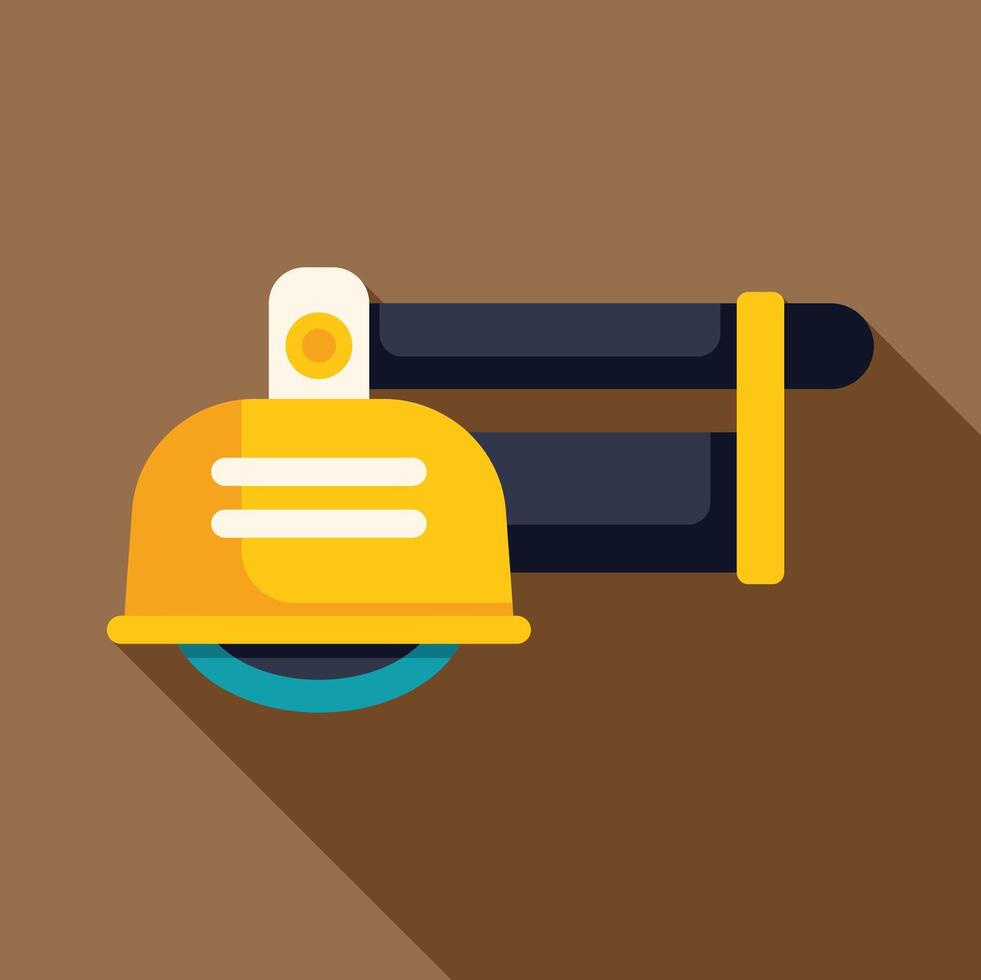 Angle grinder cutting machine isolated on brown background with long shadow vector