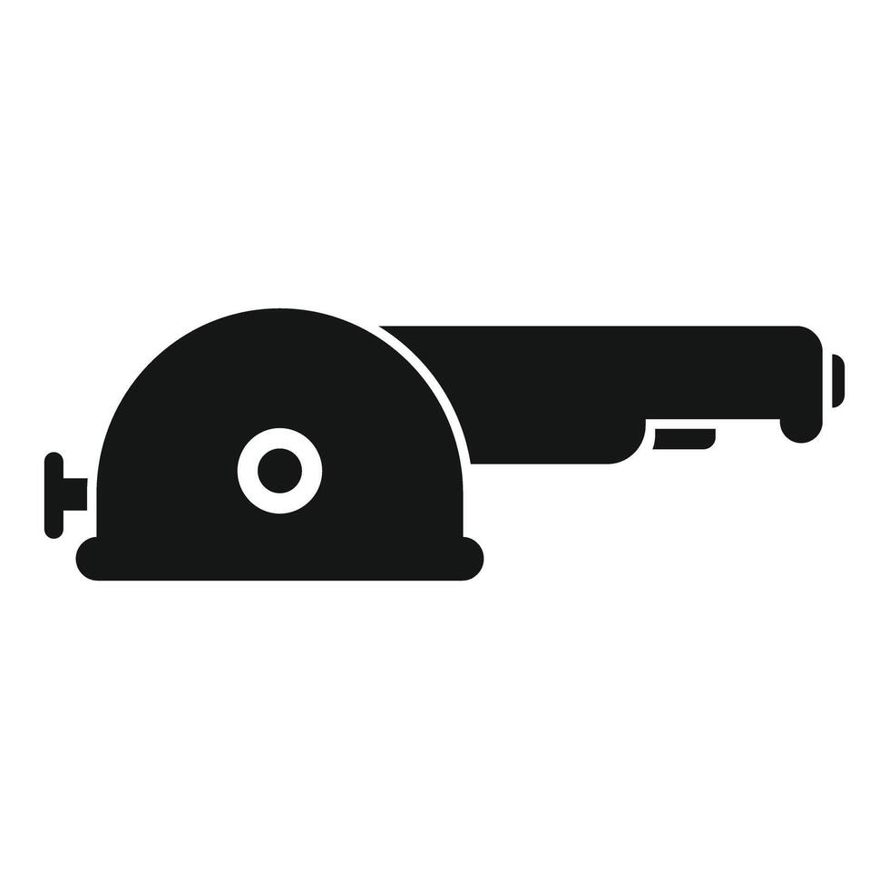 Black silhouette of a big ship cannon shooting vector