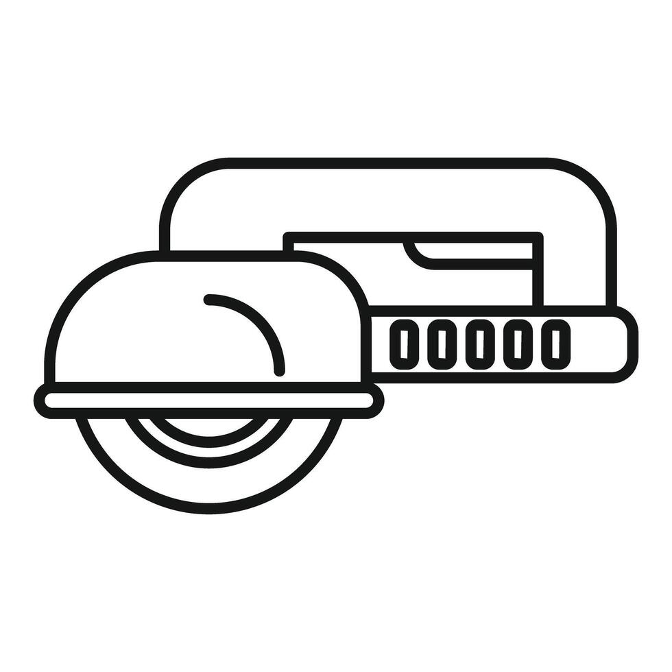 Electric hand circular saw cutting machine icon outline vector