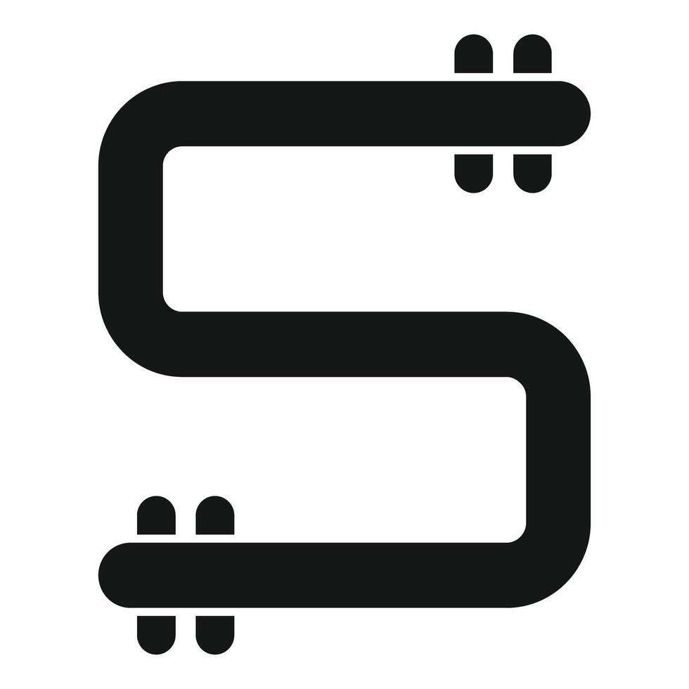 Black plumbing pipe forming an s shape vector