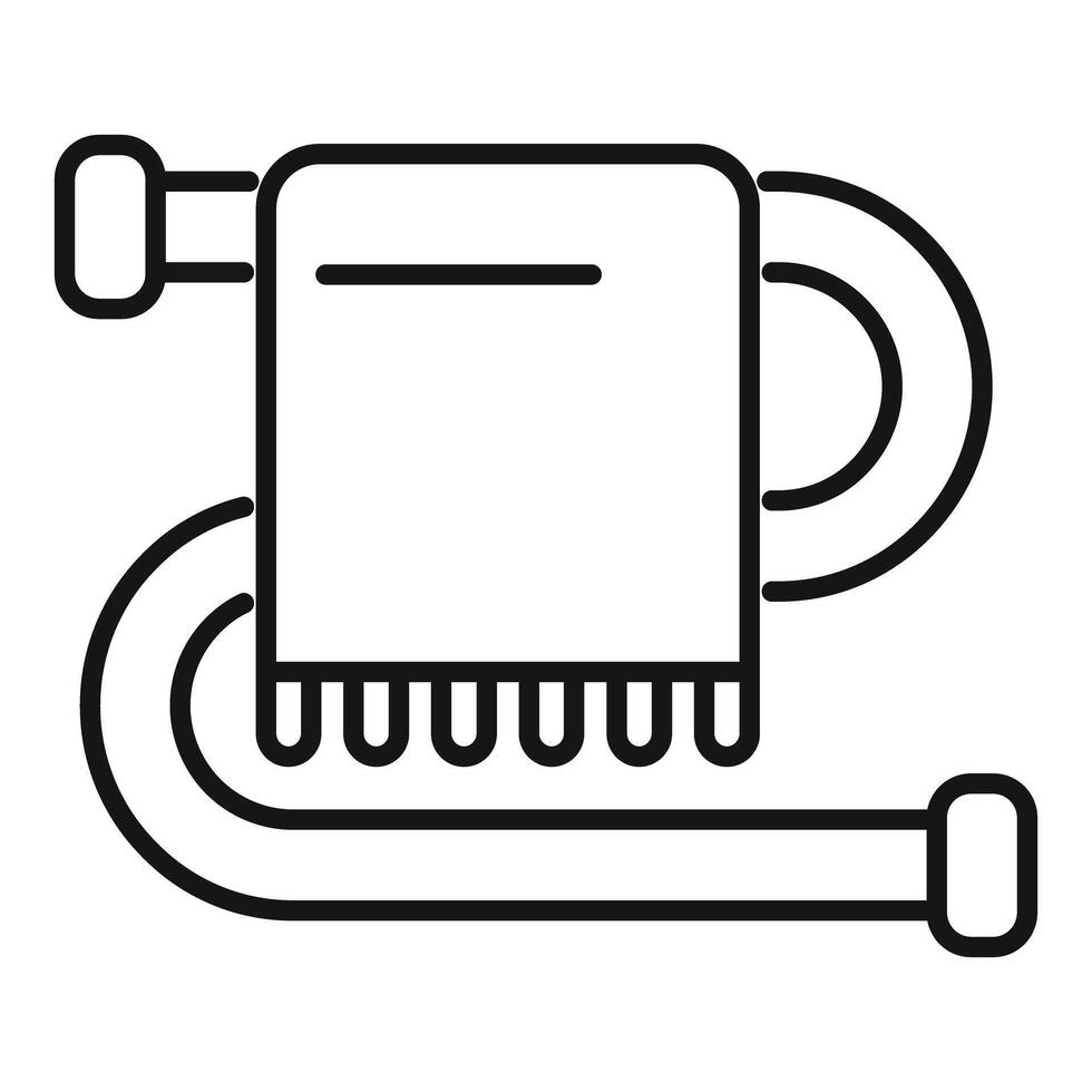 Plumbing water heater boiler connected with pipes heating system icon outline vector