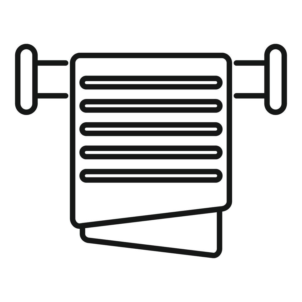 Clean towel hanging on round bar in bathroom vector