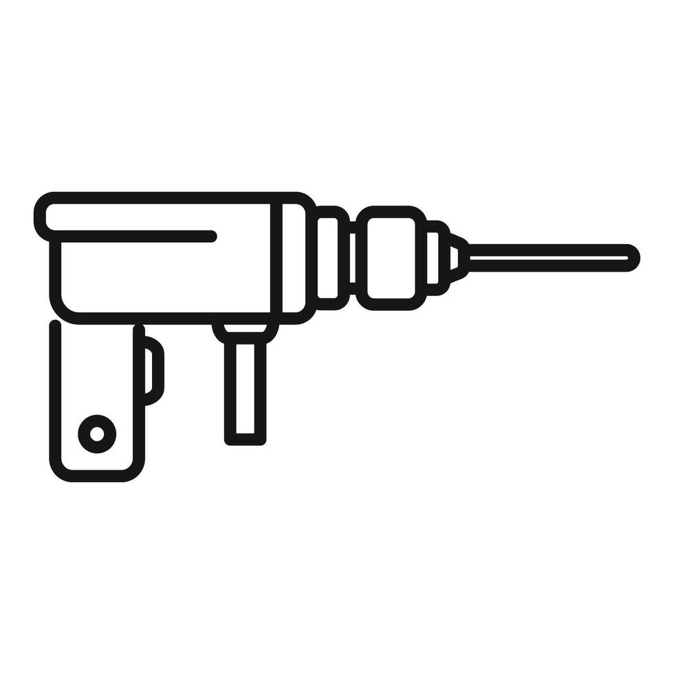 Construction hammer drill icon representing building and repairing vector