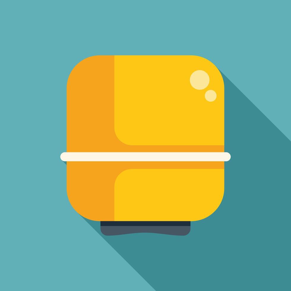 Yellow expansion tank providing pressure for water supply system vector
